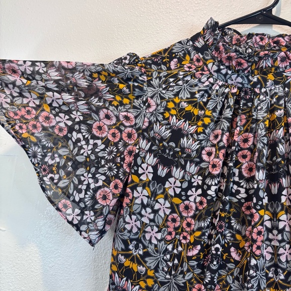 Julia Jordan Floral Dress Sz 10 Modest Maxi Zipper High Neck Pink Yellow White - Picture 5 of 10